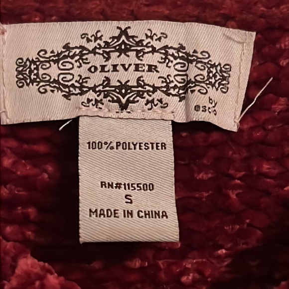 Oliver by esco Fringe cuff velvet boho Sweater S - Picture 4 of 4